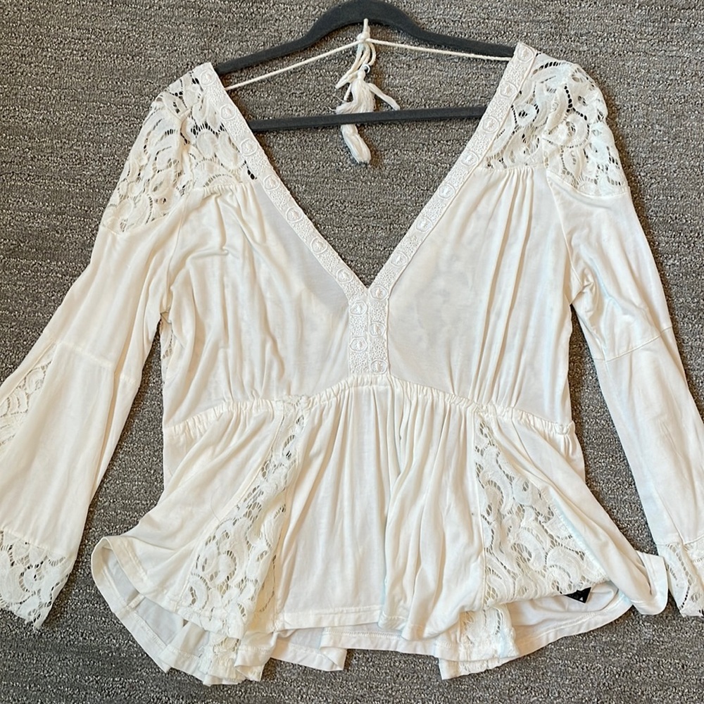 White Long-Sleeve Blouse